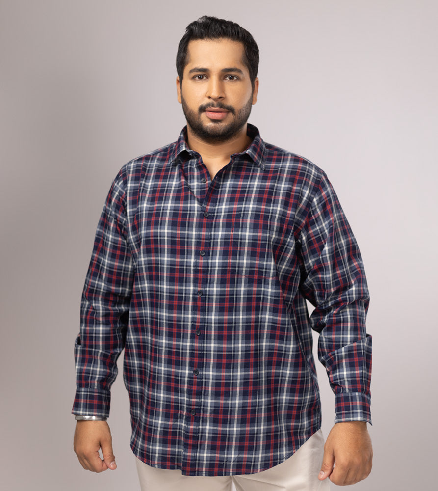 Plus Size Casual Shirt | 4XL - 10XL | 100% Cotton | Red