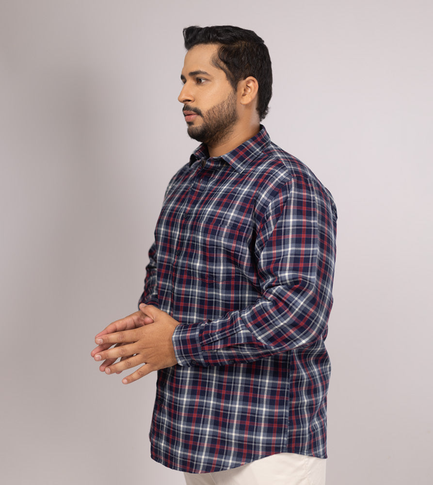 Plus Size Casual Shirt | 4XL - 10XL | 100% Cotton | Red