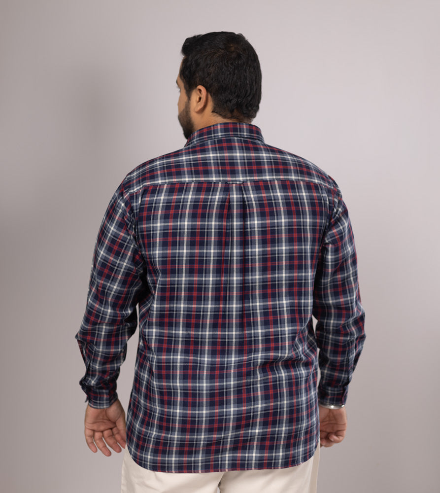 Plus Size Casual Shirt | 4XL - 10XL | 100% Cotton | Red