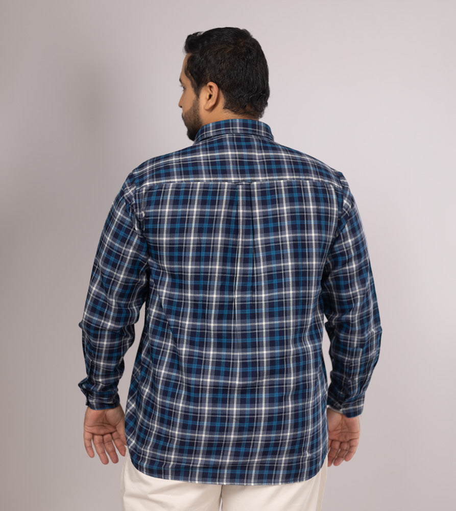 Plus Size Casual Shirt | 4XL - 10XL | 100% Cotton | Blue