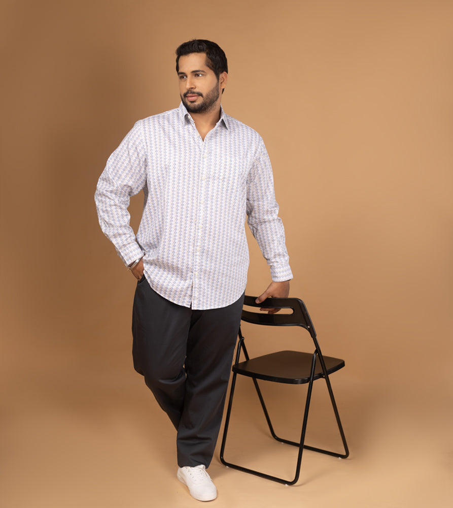 Plus Size Casual Shirt | 4XL - 10XL | 100% Cotton | Khaki
