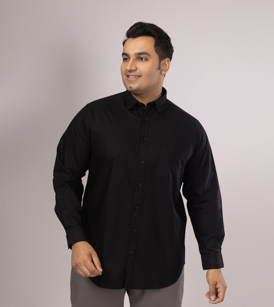 Plus Size Casual Shirt | 4XL - 10XL | 100% Cotton | Black