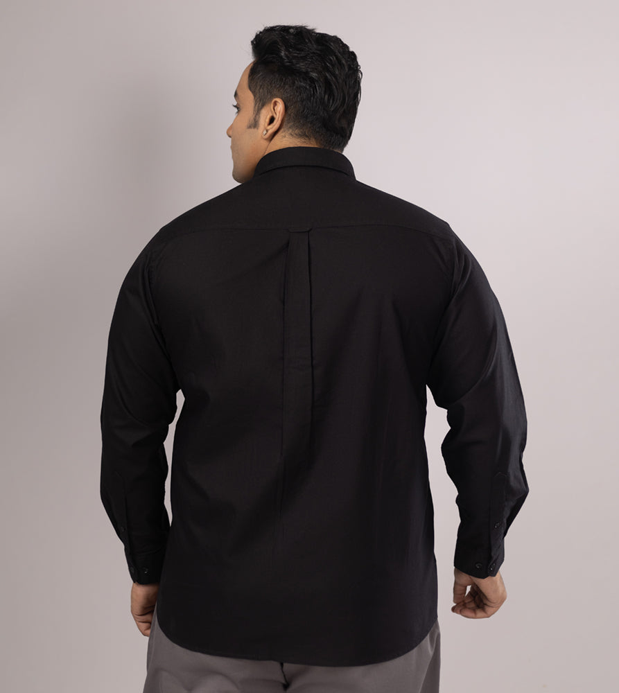 Plus Size Casual Shirt | 4XL - 10XL | 100% Cotton | Black