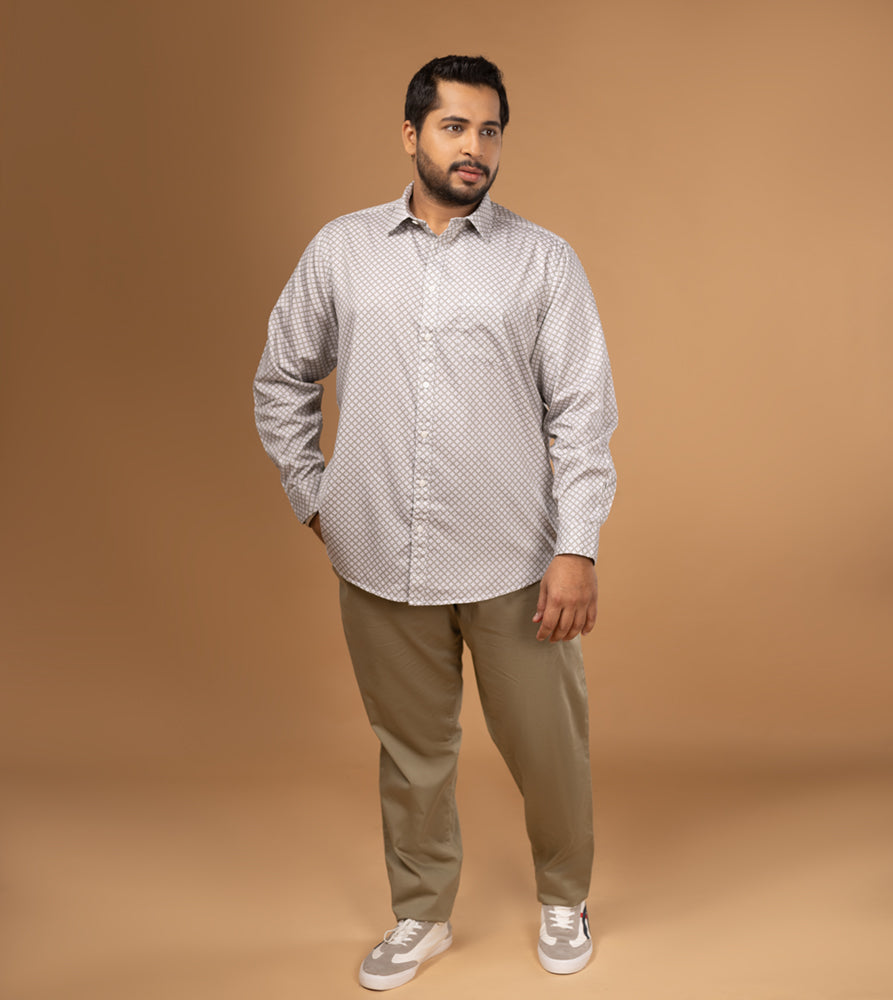 Plus Size Casual Shirt | 4XL - 10XL | 100% Cotton | Brown