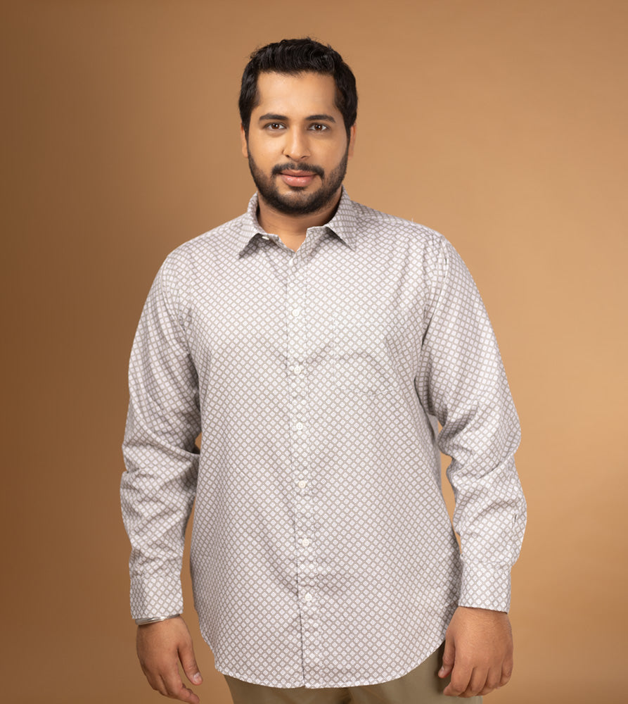 Plus Size Casual Shirt | 4XL - 10XL | 100% Cotton | Brown