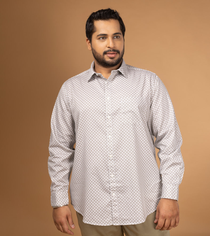 Plus Size Casual Shirt | 4XL - 10XL | 100% Cotton | Brown