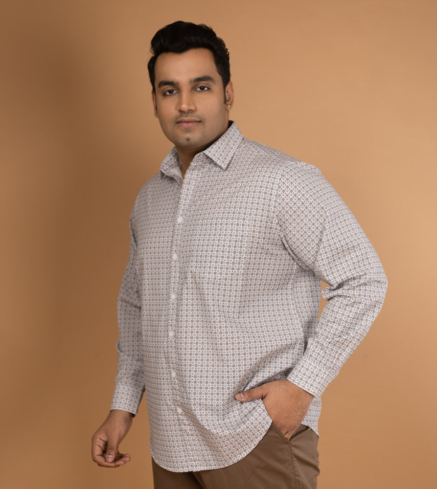 Plus Size Casual Shirt | 4XL - 10XL | 100% Cotton | White