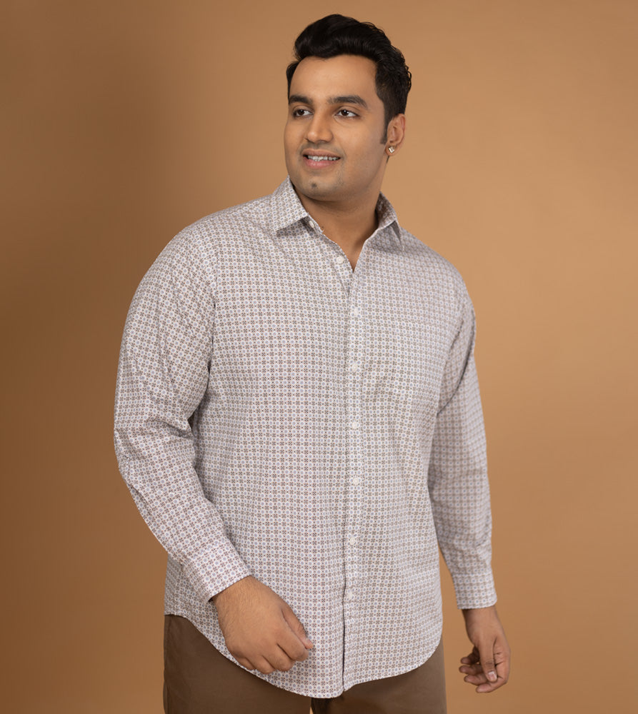 Plus Size Casual Shirt | 4XL - 10XL | 100% Cotton | White