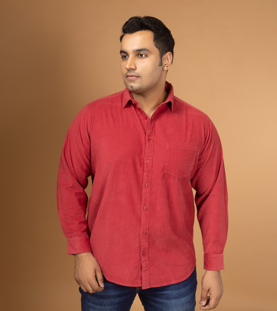 Plus Size Casual Shirt | 4XL - 10XL | 100% Cotton | Dark Pink
