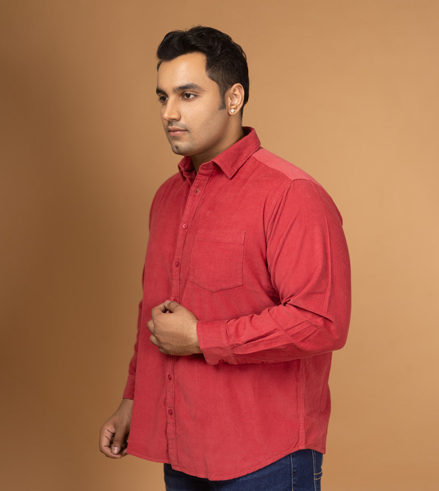 Plus Size Casual Shirt | 4XL - 10XL | 100% Cotton | Dark Pink