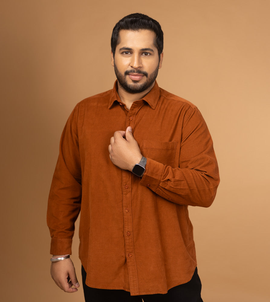 Plus Size Casual Shirt | 4XL - 10XL | 100% Cotton | Brown