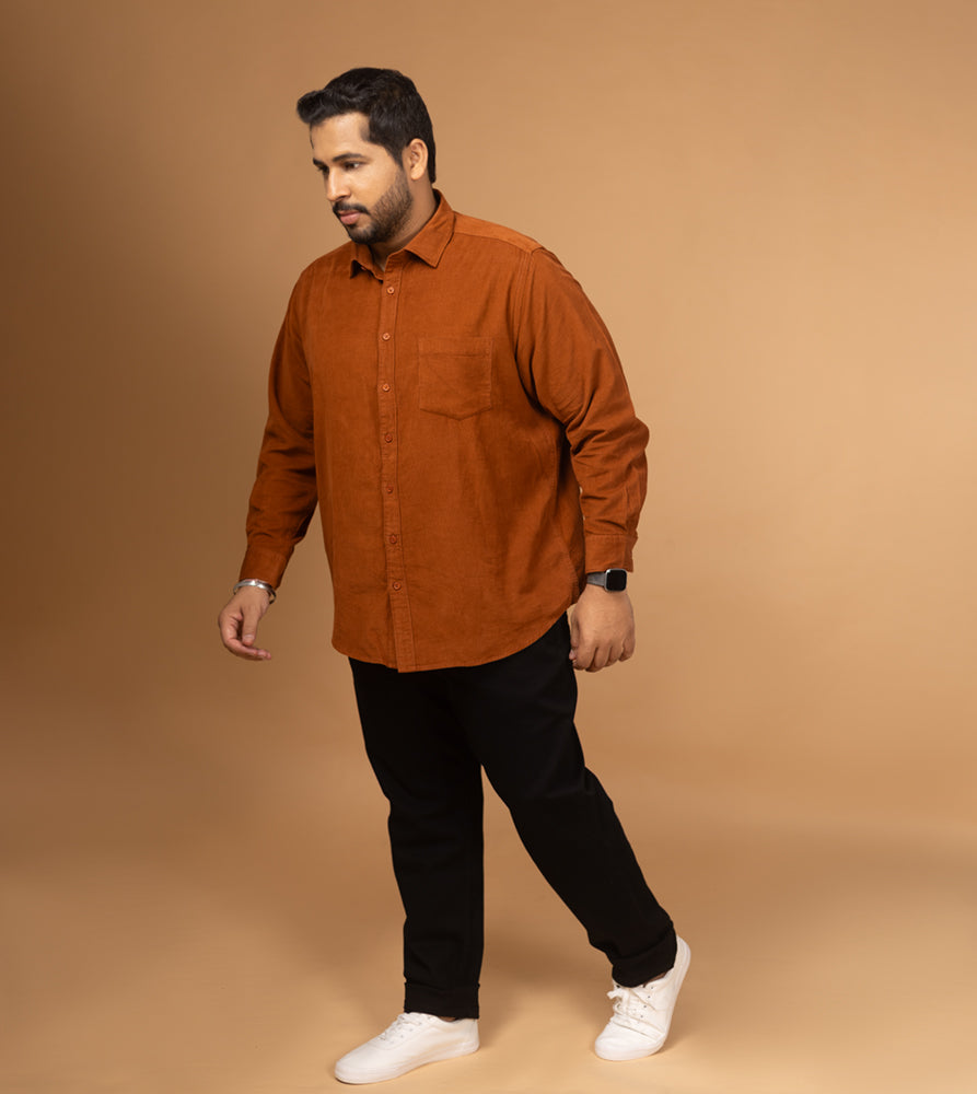 Plus Size Casual Shirt | 4XL - 10XL | 100% Cotton | Brown