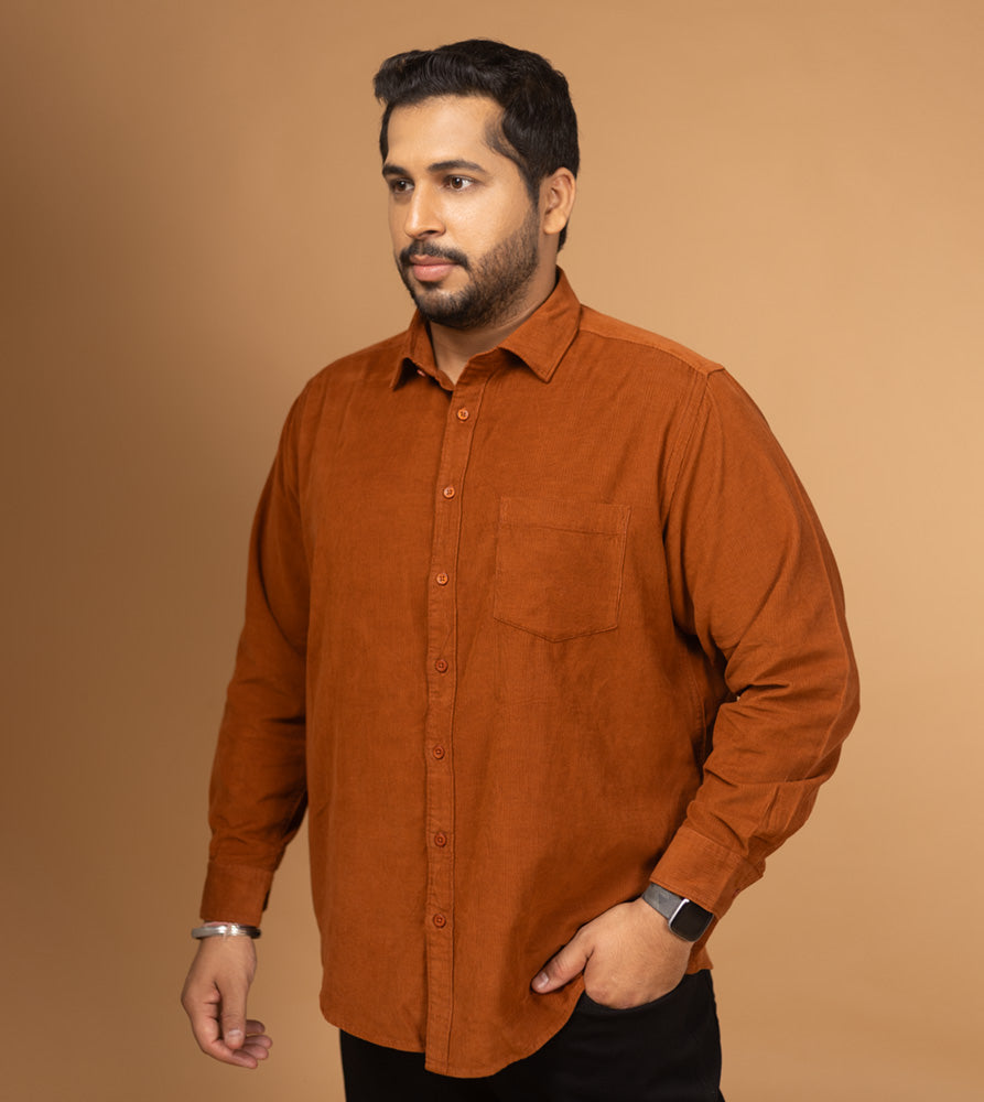 Plus Size Casual Shirt | 4XL - 10XL | 100% Cotton | Brown