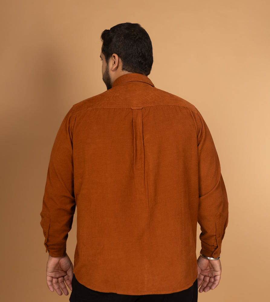 Plus Size Casual Shirt | 4XL - 10XL | 100% Cotton | Brown