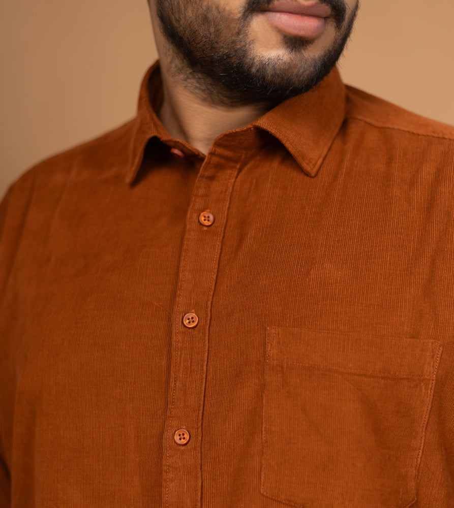 Plus Size Casual Shirt | 4XL - 10XL | 100% Cotton | Brown