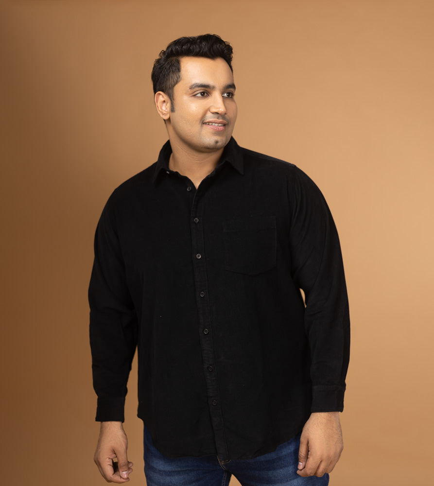 Plus Size Casual Shirt | 4XL - 10XL | 100% Cotton | Black