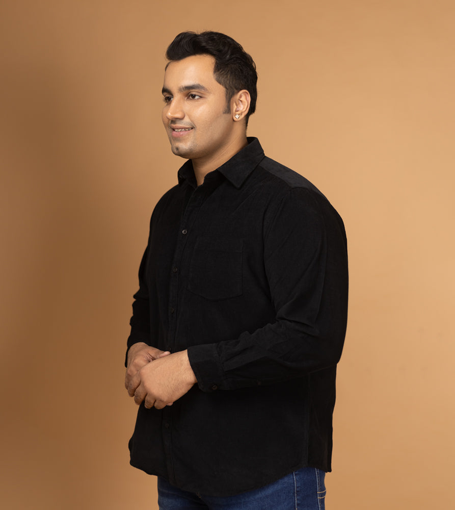 Plus Size Casual Shirt | 4XL - 10XL | 100% Cotton | Black