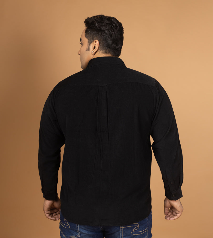 Plus Size Casual Shirt | 4XL - 10XL | 100% Cotton | Black
