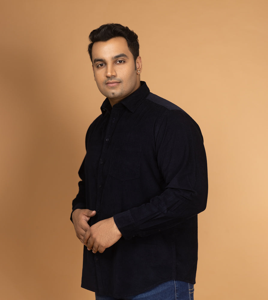 Plus Size Casual Shirt | 4XL - 10XL | 100% Cotton | Navy