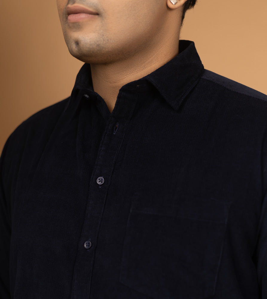 Plus Size Casual Shirt | 4XL - 10XL | 100% Cotton | Navy