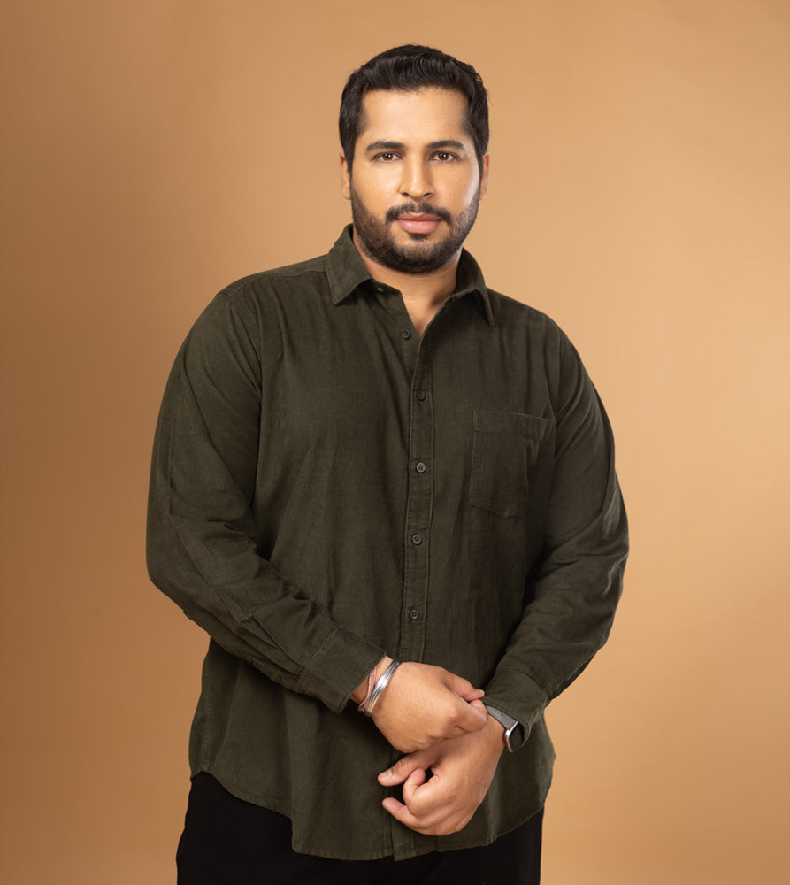 Plus Size Casual Shirt | 4XL - 10XL | 100% Cotton | Dark Green