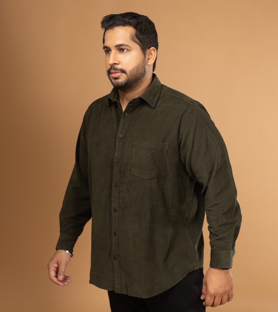 Plus Size Casual Shirt | 4XL - 10XL | 100% Cotton | Dark Green