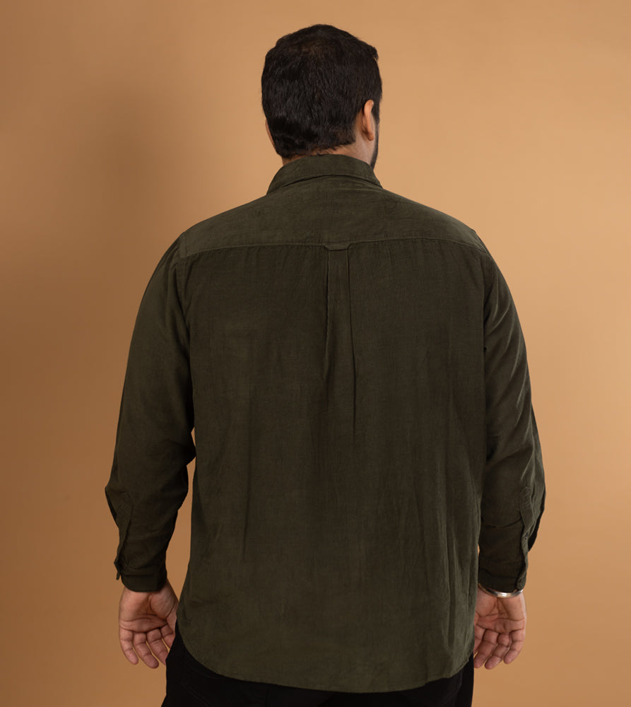 Plus Size Casual Shirt | 4XL - 10XL | 100% Cotton | Dark Green