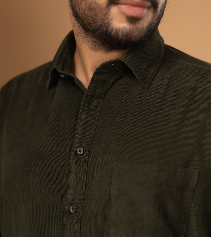 Plus Size Casual Shirt | 4XL - 10XL | 100% Cotton | Dark Green