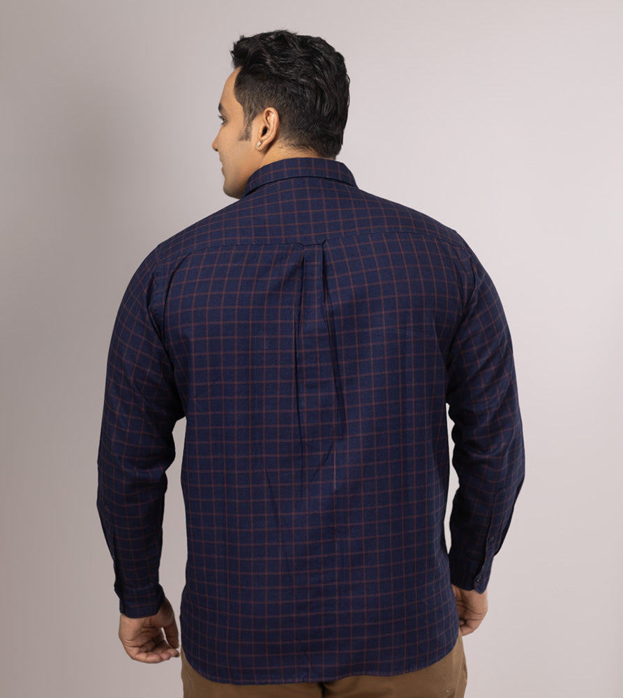 Plus Size Casual Shirt | 4XL - 10XL | 100% Cotton | Navy