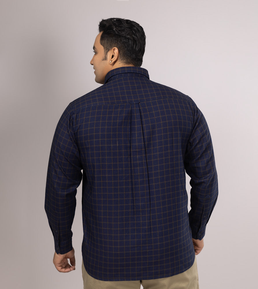 Plus Size Casual Shirt | 4XL - 10XL | 100% Cotton | Indigo