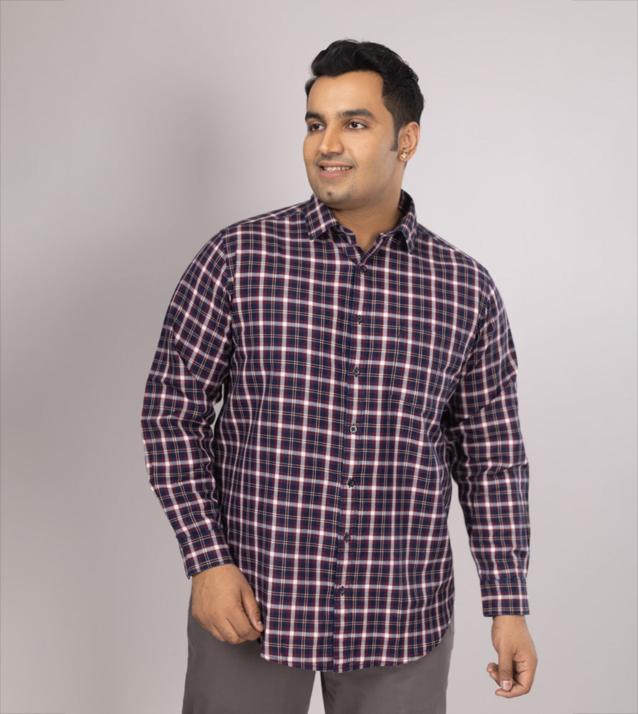 Plus Size Casual Shirt | 4XL - 10XL | 100% Cotton | Navy