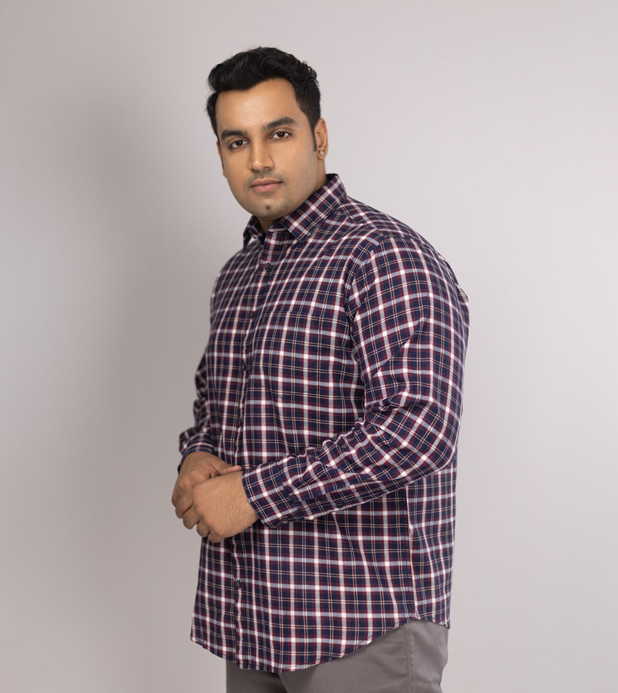 Plus Size Casual Shirt | 4XL - 10XL | 100% Cotton | Navy