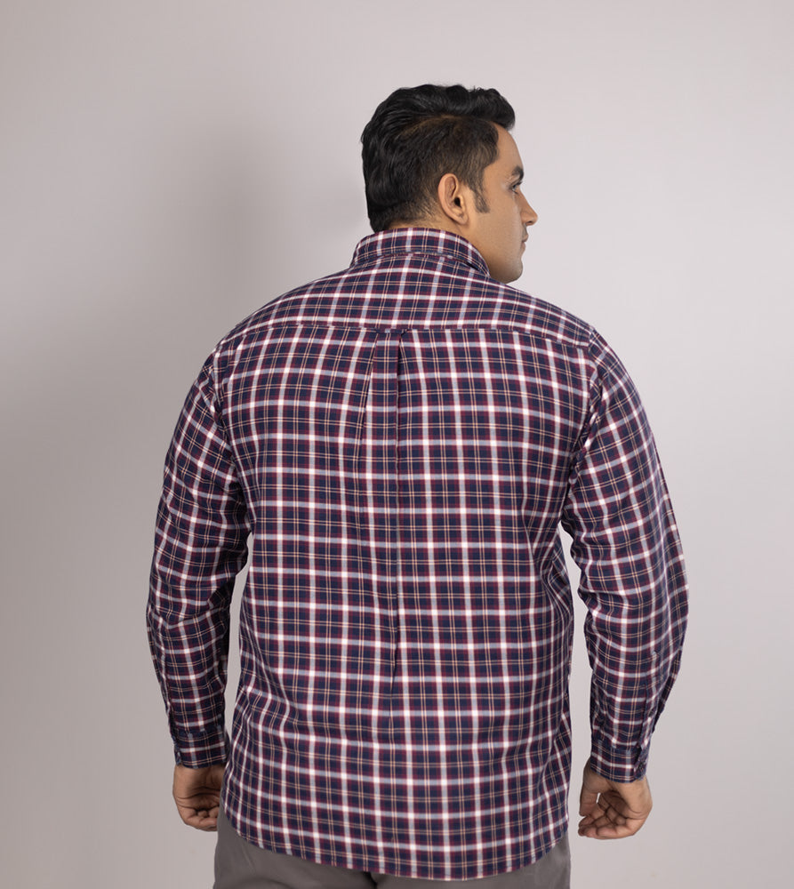 Plus Size Casual Shirt | 4XL - 10XL | 100% Cotton | Navy