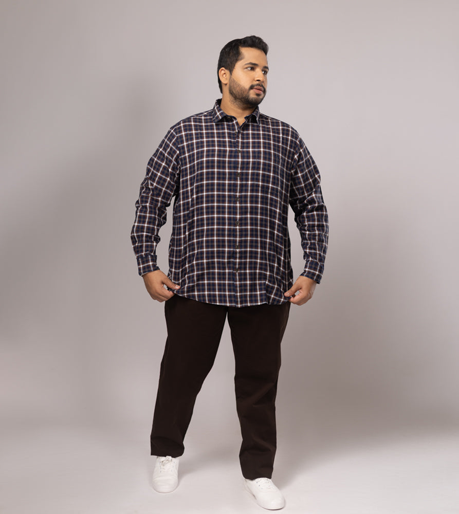 Plus Size Casual Shirt | 4XL - 10XL | 100% Cotton | Indigo