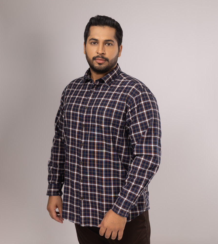 Plus Size Casual Shirt | 4XL - 10XL | 100% Cotton | Indigo
