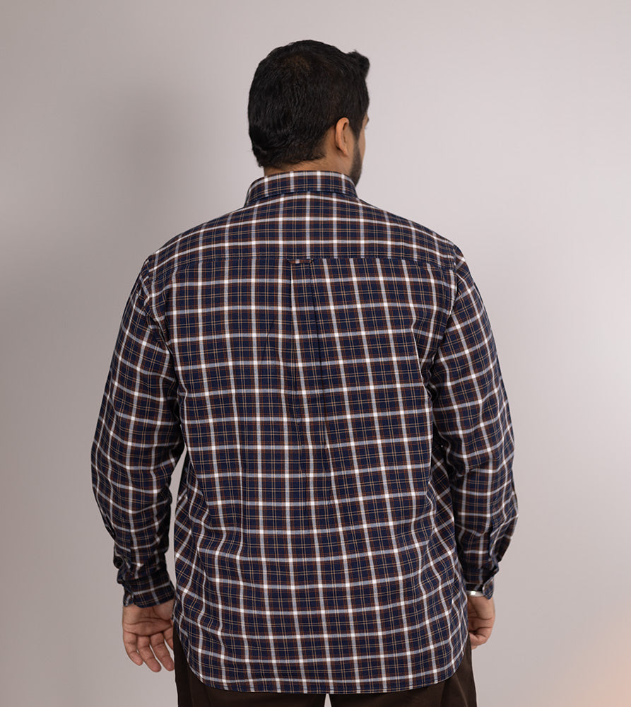 Plus Size Casual Shirt | 4XL - 10XL | 100% Cotton | Indigo
