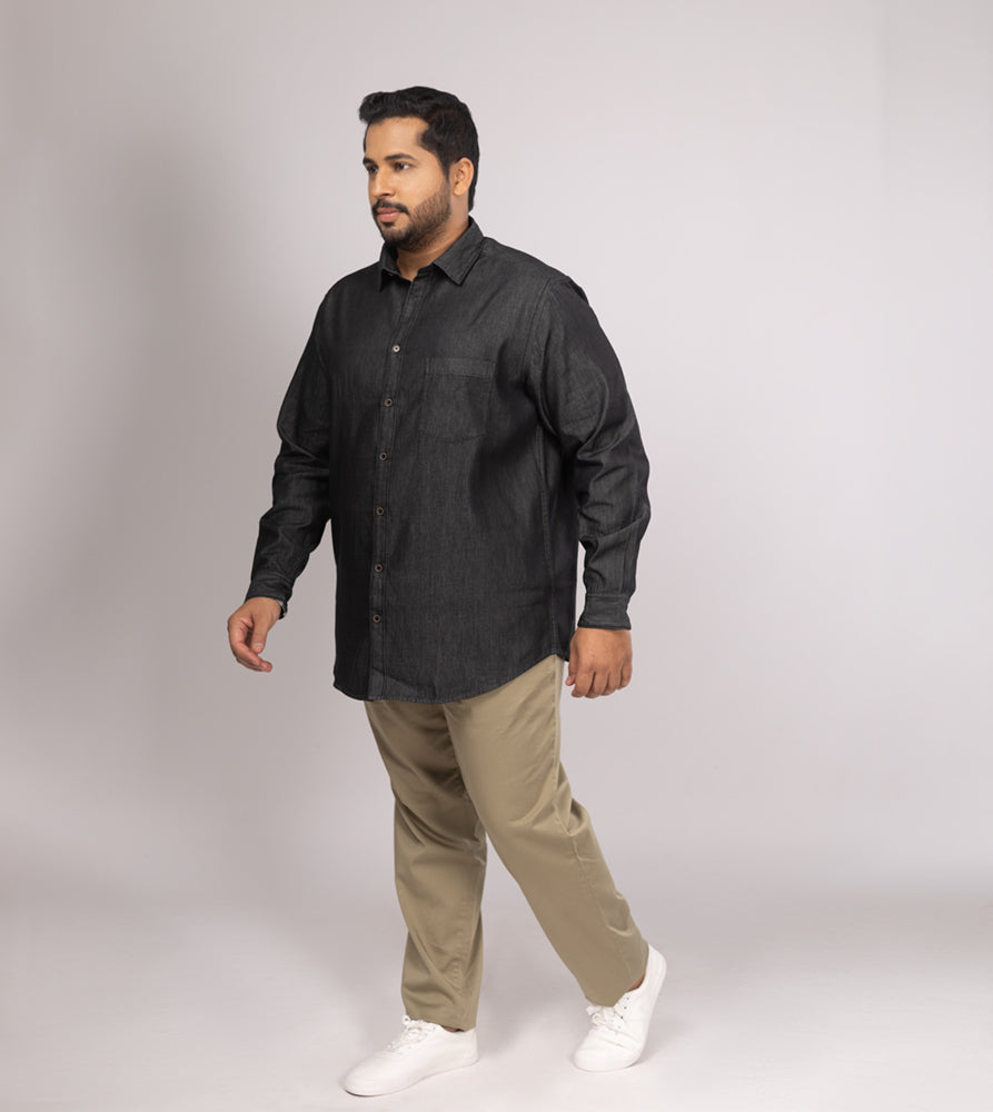Plus Size Casual Shirt | 4XL - 10XL | 100% Cotton | Grey