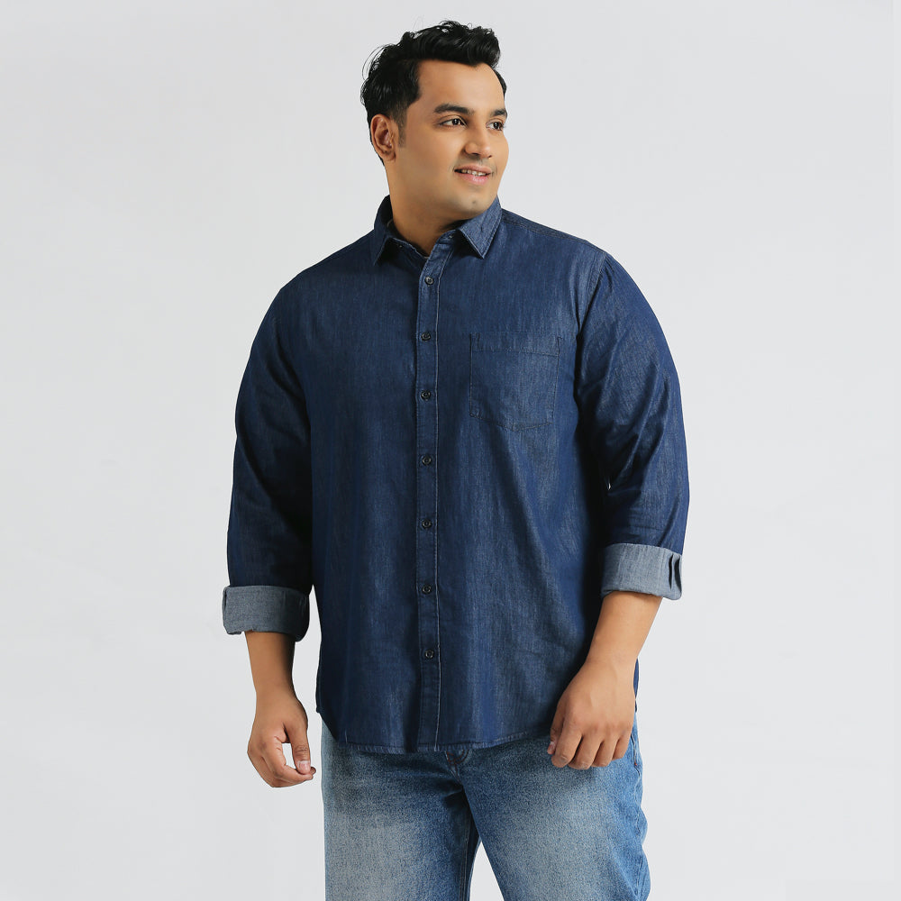 Plus Size Casual Shirt | 4XL - 10XL | 100% Cotton | Blue