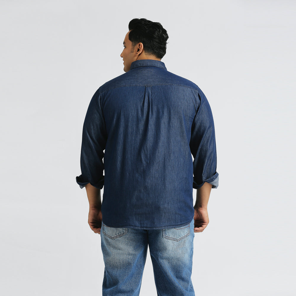 Plus Size Casual Shirt | 4XL - 10XL | 100% Cotton | Blue