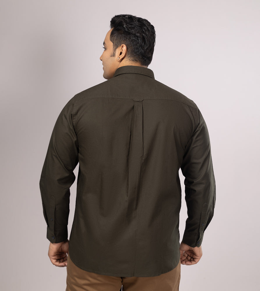 Plus Size Casual Shirt | 4XL - 10XL | 100% Cotton | Dark Green