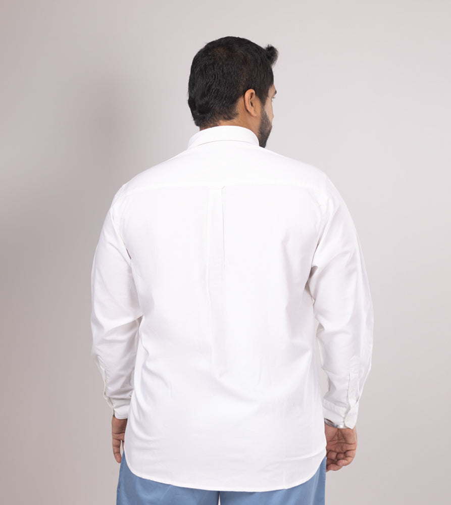 Plus Size Casual Shirt | 4XL-10XL | 100% Cotton | White