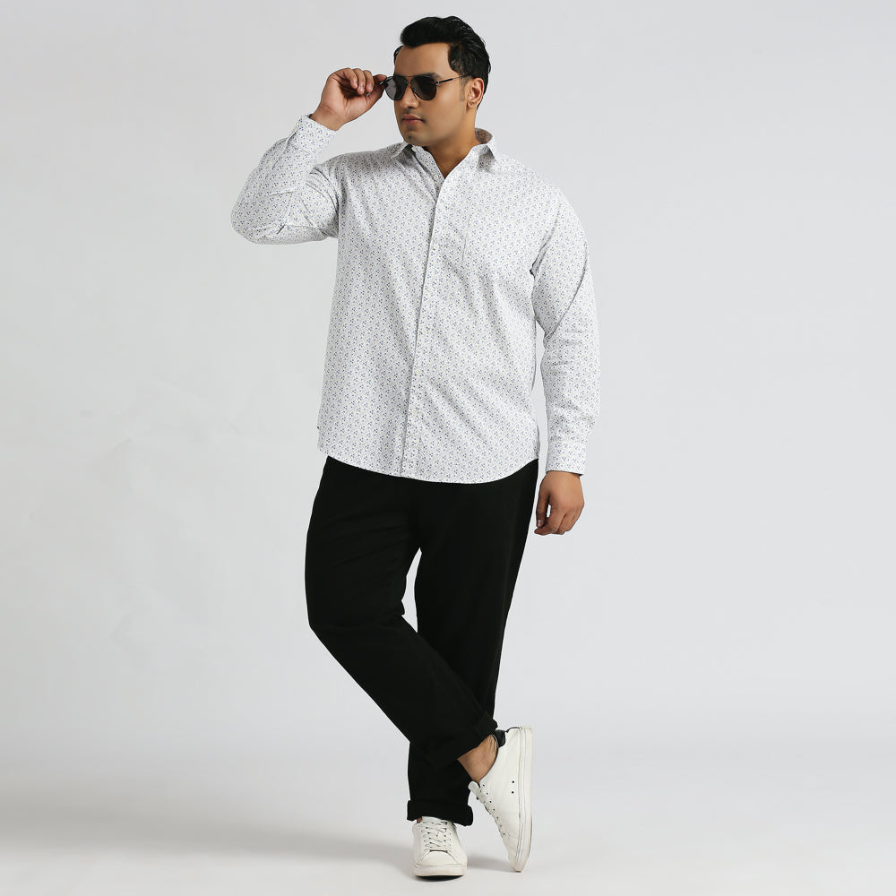 Plus Size Casual Shirt | 4XL - 10XL | 100% Cotton | White