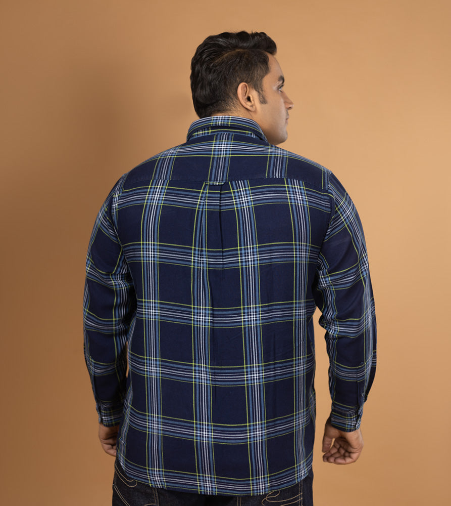 Plus Size Casual Shirt | 4XL - 10XL | 100% Cotton | Indigo