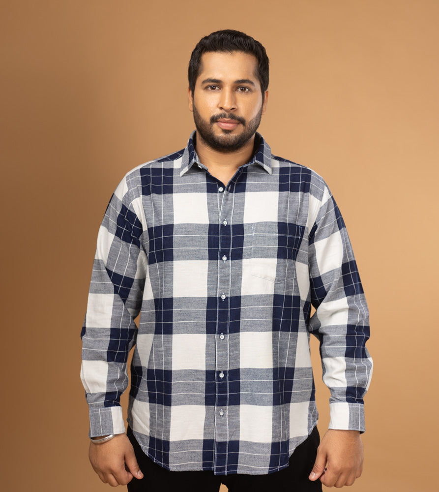 Plus Size Casual Shirt | 4XL - 10XL | 100% Cotton | Indigo