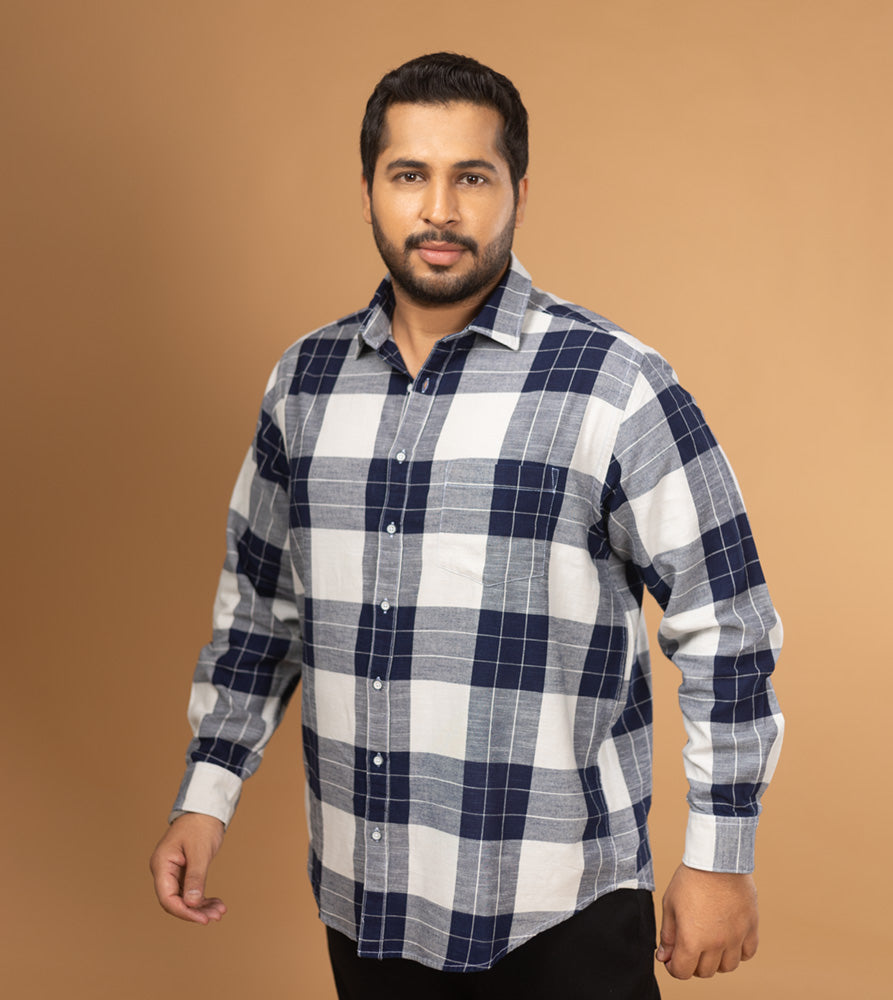 Plus Size Casual Shirt | 4XL - 10XL | 100% Cotton | Indigo