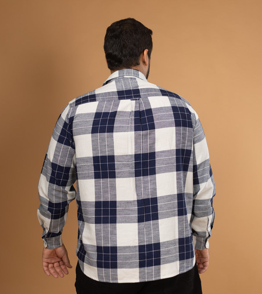 Plus Size Casual Shirt | 4XL - 10XL | 100% Cotton | Indigo