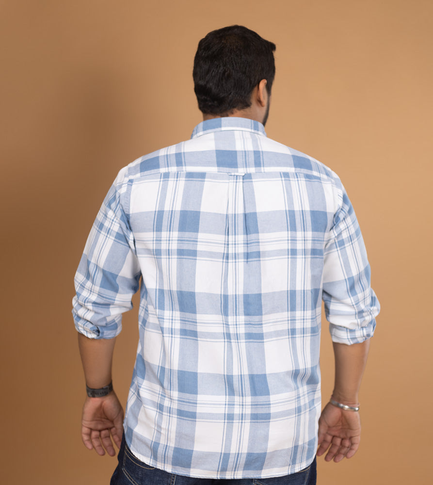 Plus Size Casual Shirt | 4XL - 10XL | 100% Cotton | Light Blue