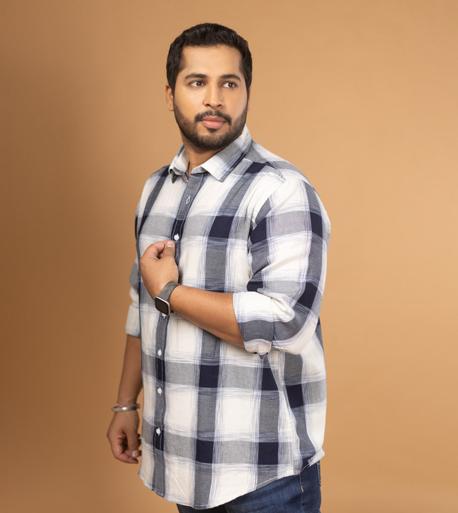 Plus Size Casual Shirt | 4XL - 10XL | 100% Cotton | Indigo