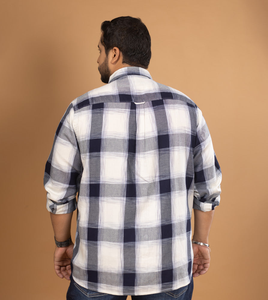 Plus Size Casual Shirt | 4XL - 10XL | 100% Cotton | Indigo