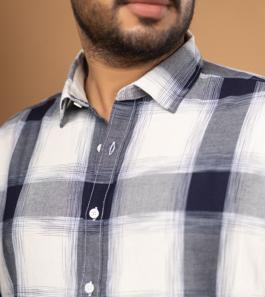 Plus Size Casual Shirt | 4XL - 10XL | 100% Cotton | Indigo